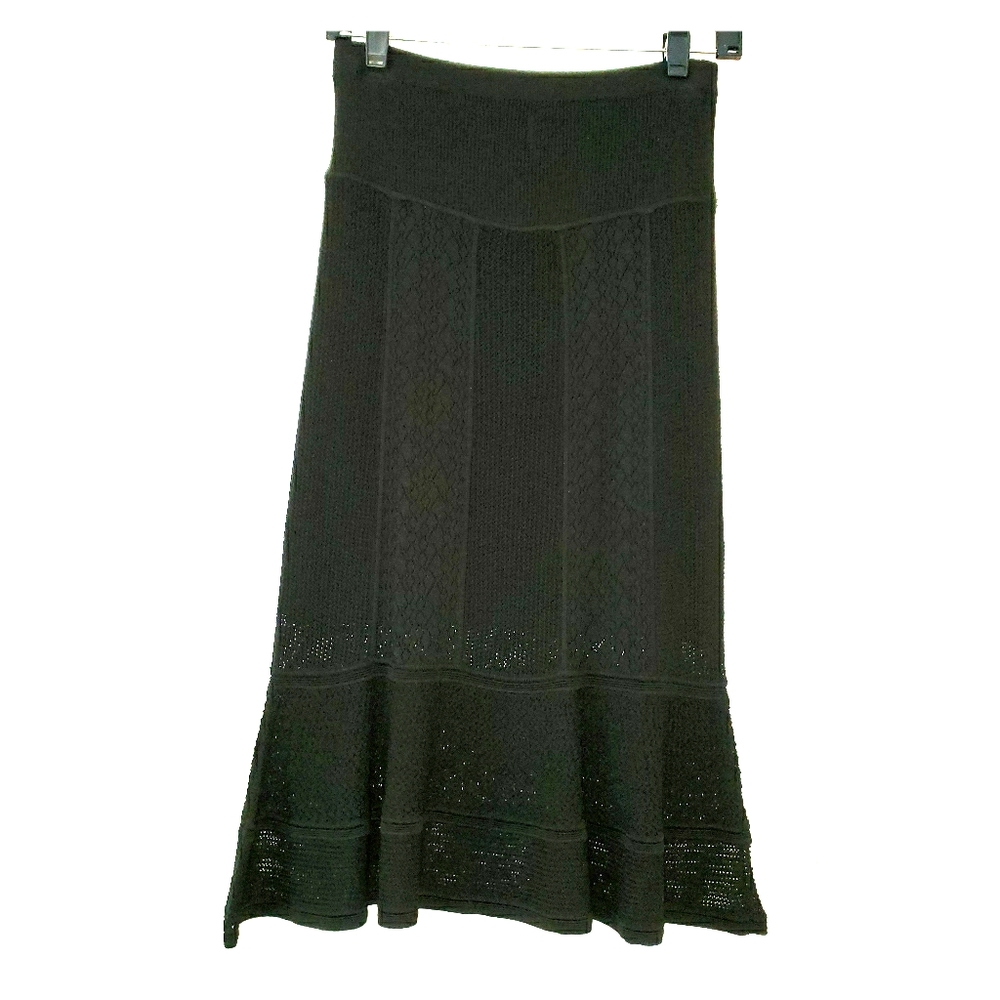 Catherine Malandrino Flared Knit Midi Skirt